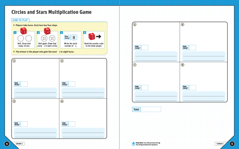 Do The Math Student Workspace Multiplication pages 4-5