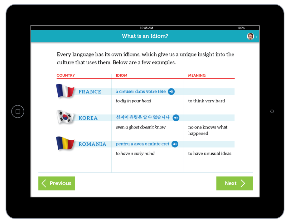 iPad App: Idiom Countries