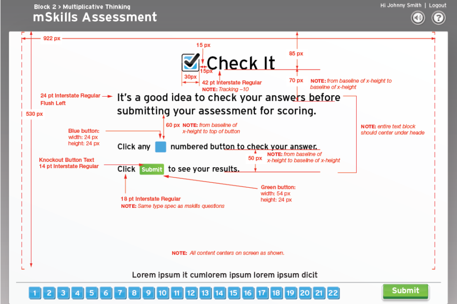 M180 Assessment Check It Screen