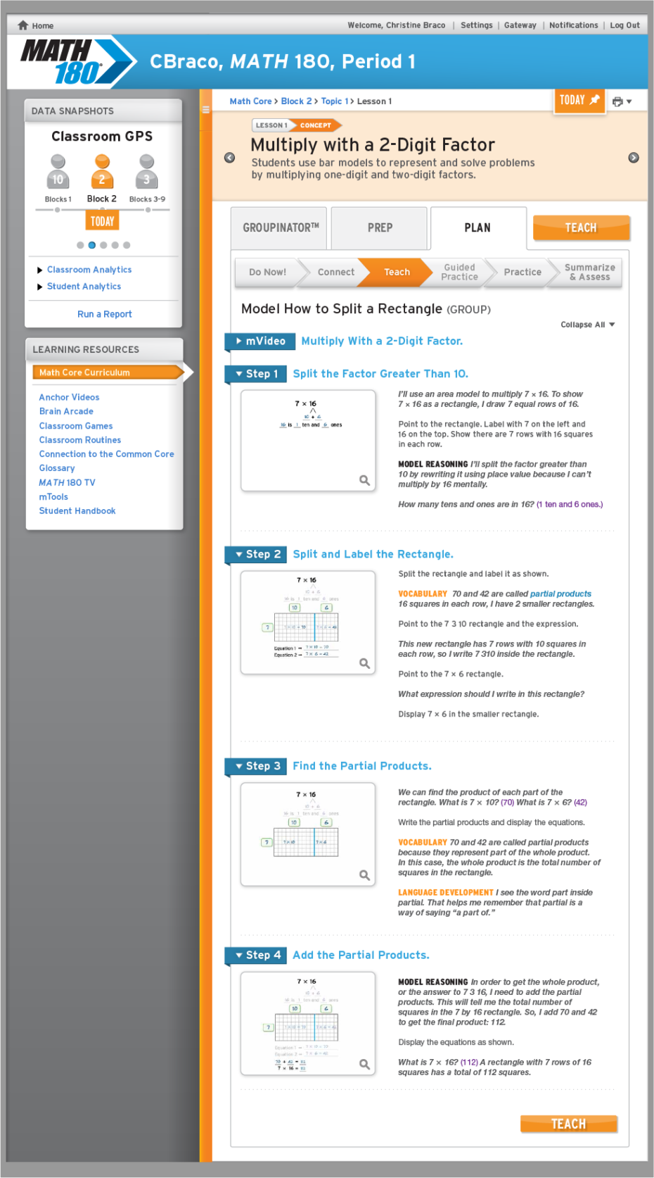 MATH180 Planning Space