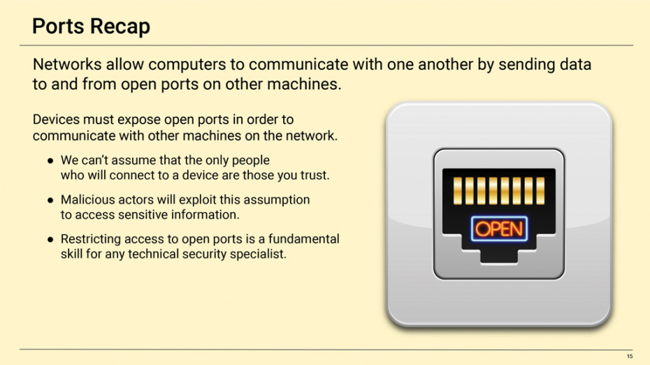 Cybersecurity: Ports Recap