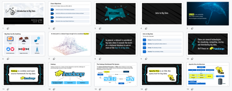 2U Big Data Bootcamp Curriculum, Introduction to Big Data