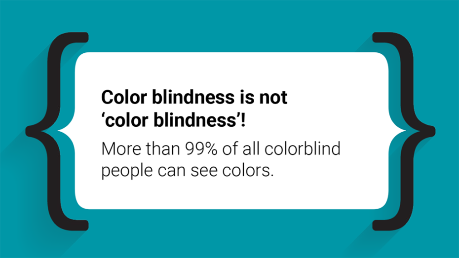 99% of all colorblind people can see colors.