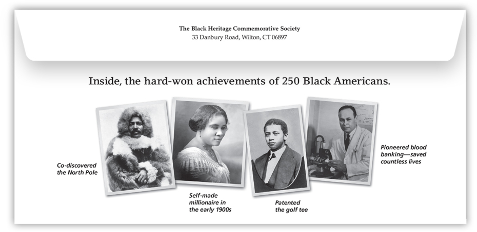 Black Heritage Commemorative Society Back of Outer Envelope