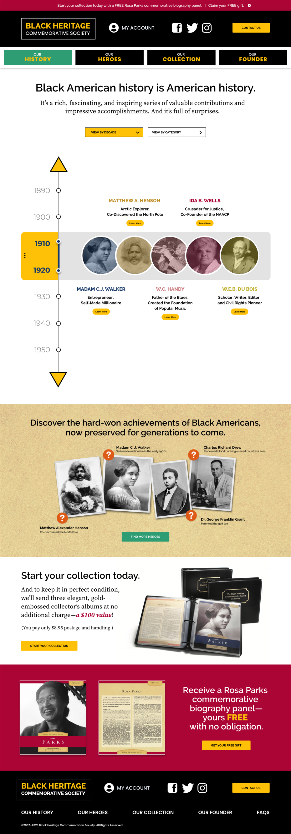 Black Heritage Commemorative Society Our History Page