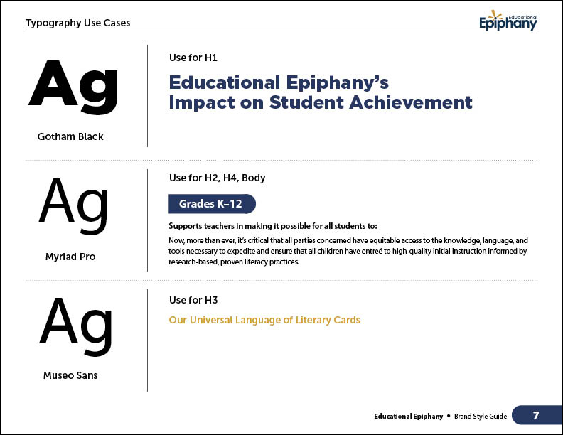Educational Epiphany Design System: Typography