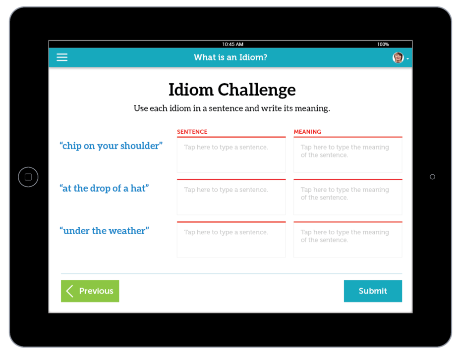 Scholastic iPad App: Idiom Challenge