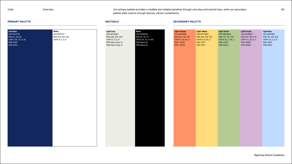Rightway_Brand Guidelines Color Palette