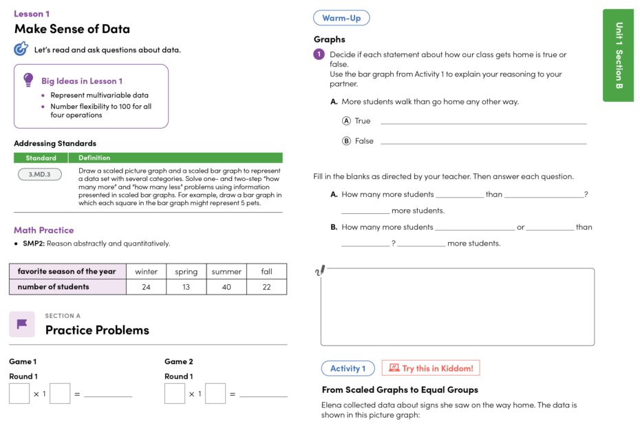 Design Components for Student Workbook
